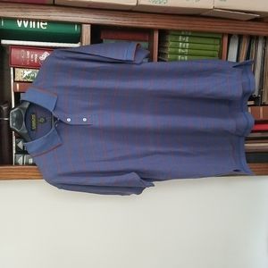 Cross Creek blue striped polo size L, NWT